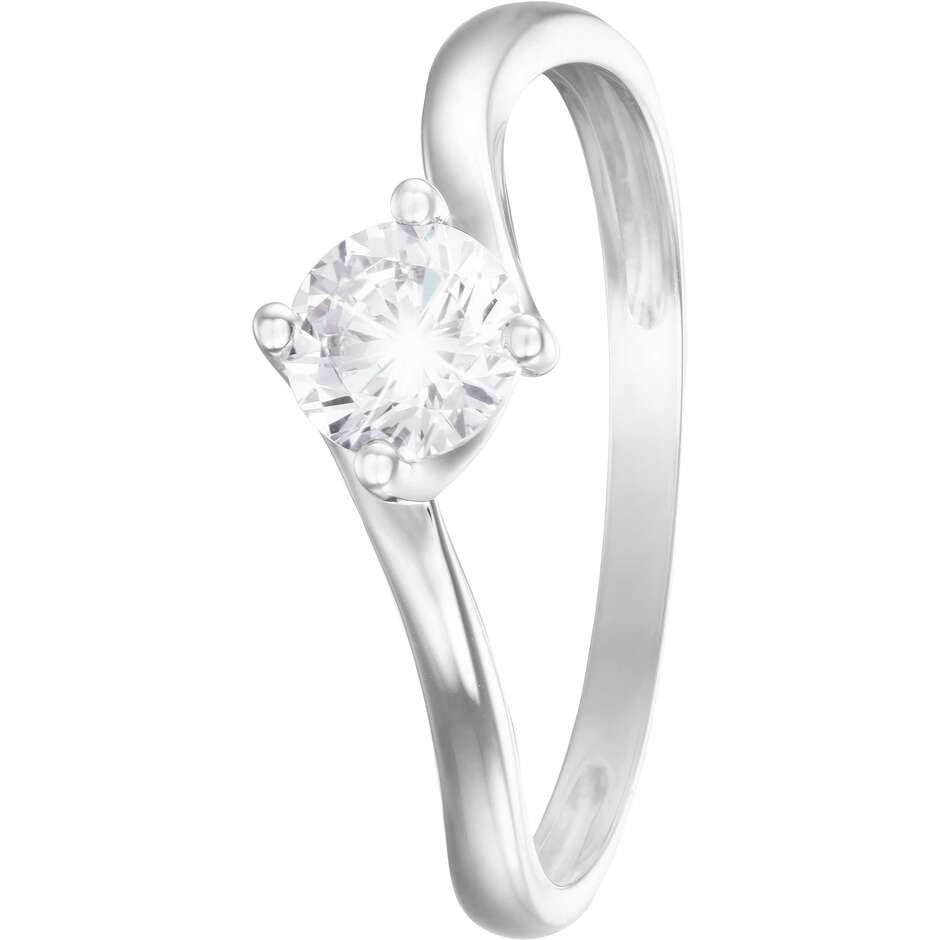 Stroili Valentino solitaire ring in white gold and zircon