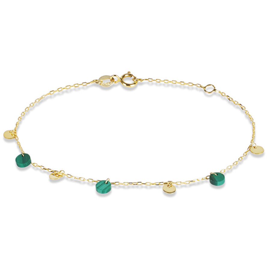 Stroili women's bracelet fireflies in yellow gold and malachite