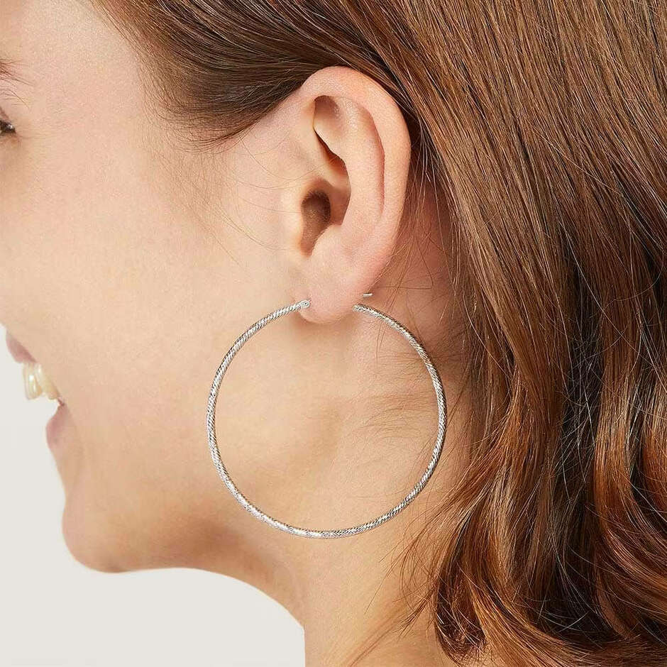 Stroili Women's Hoop Earrings in Silver