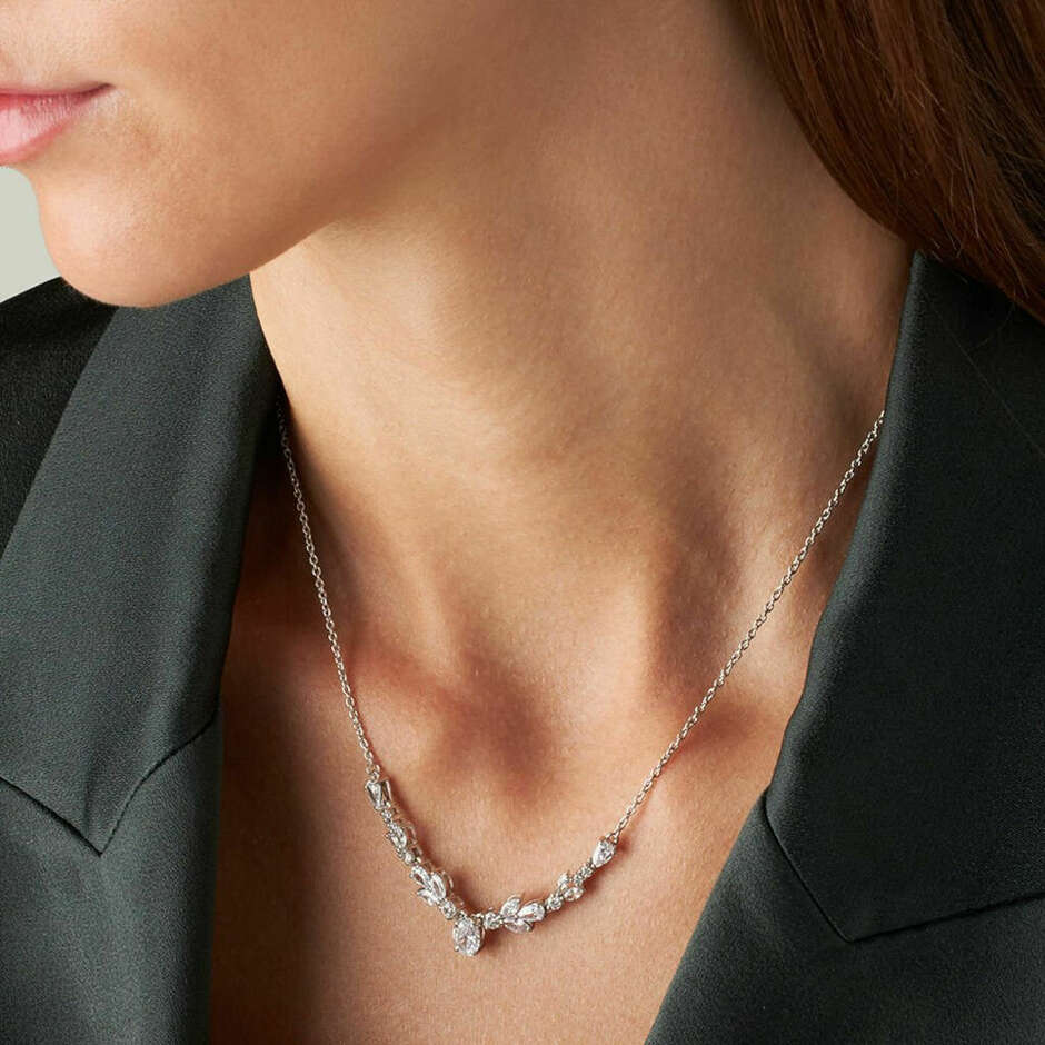 Stroili Women's Necklace in Silver with White Zircons