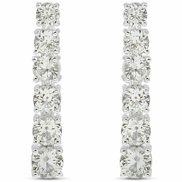 Stroili women's pendant tennis earrings in silver and zircons