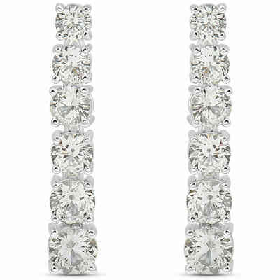 Stroili women's pendant tennis earrings in silver and zircons