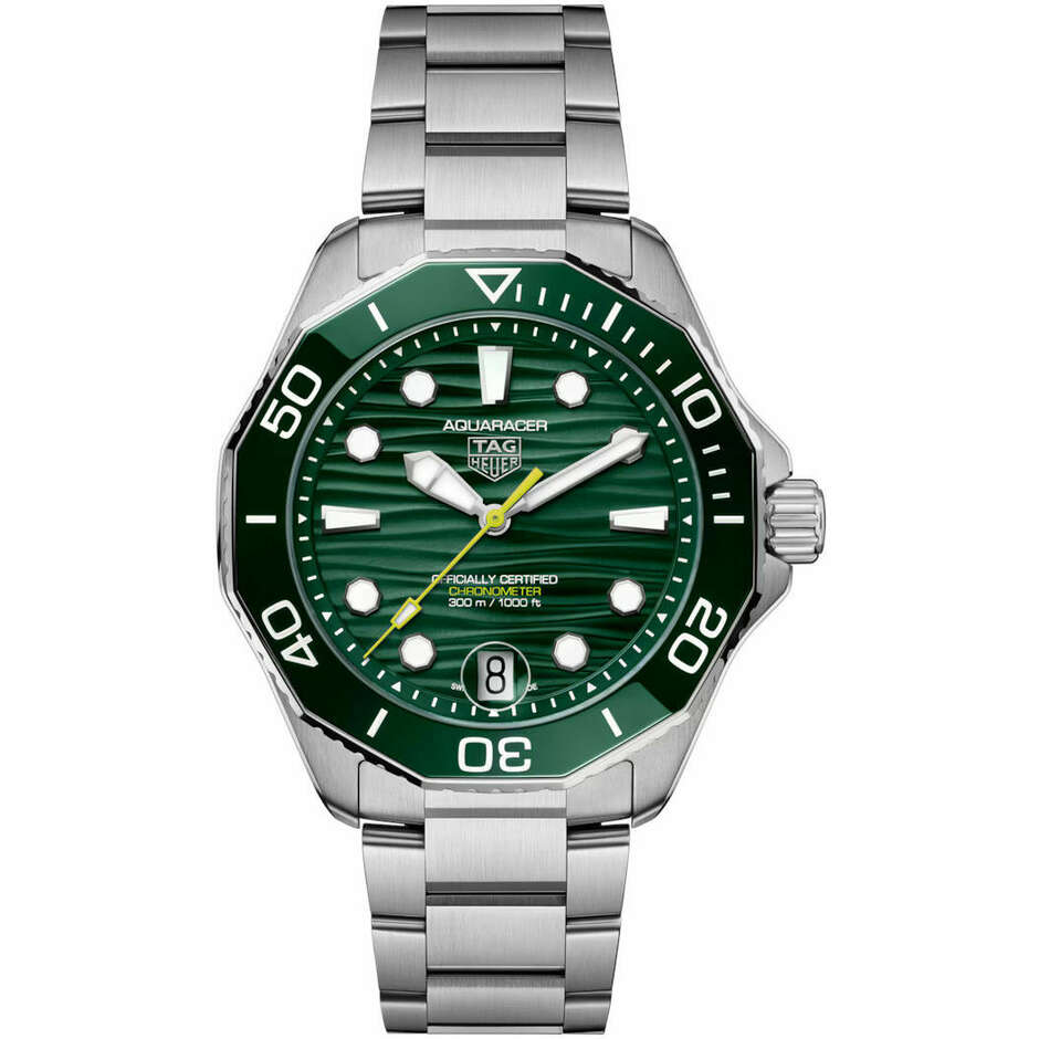 Tag Heuer Aquaracer 300 green watch with TH31-00 COSC
