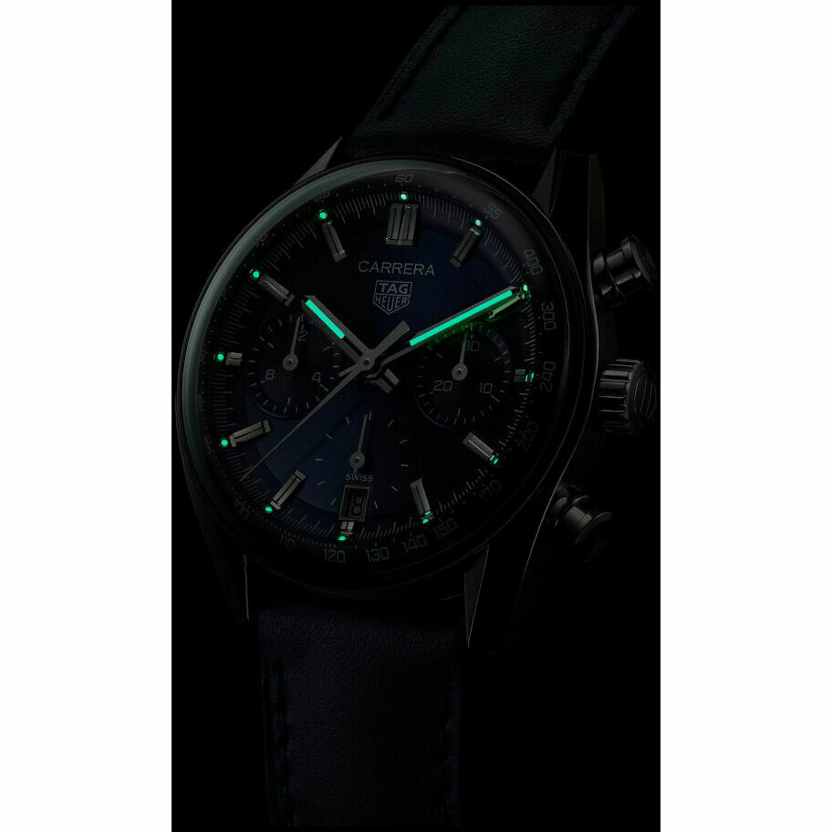 Tag Heuer Carrera chronograph Glassbox blue watch