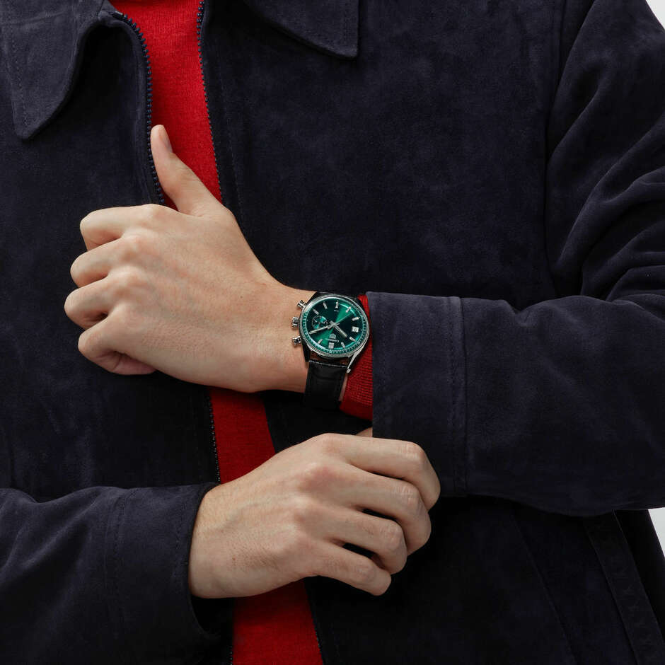 Tag Heuer Carrera Chronograph Glassbox Green Watch