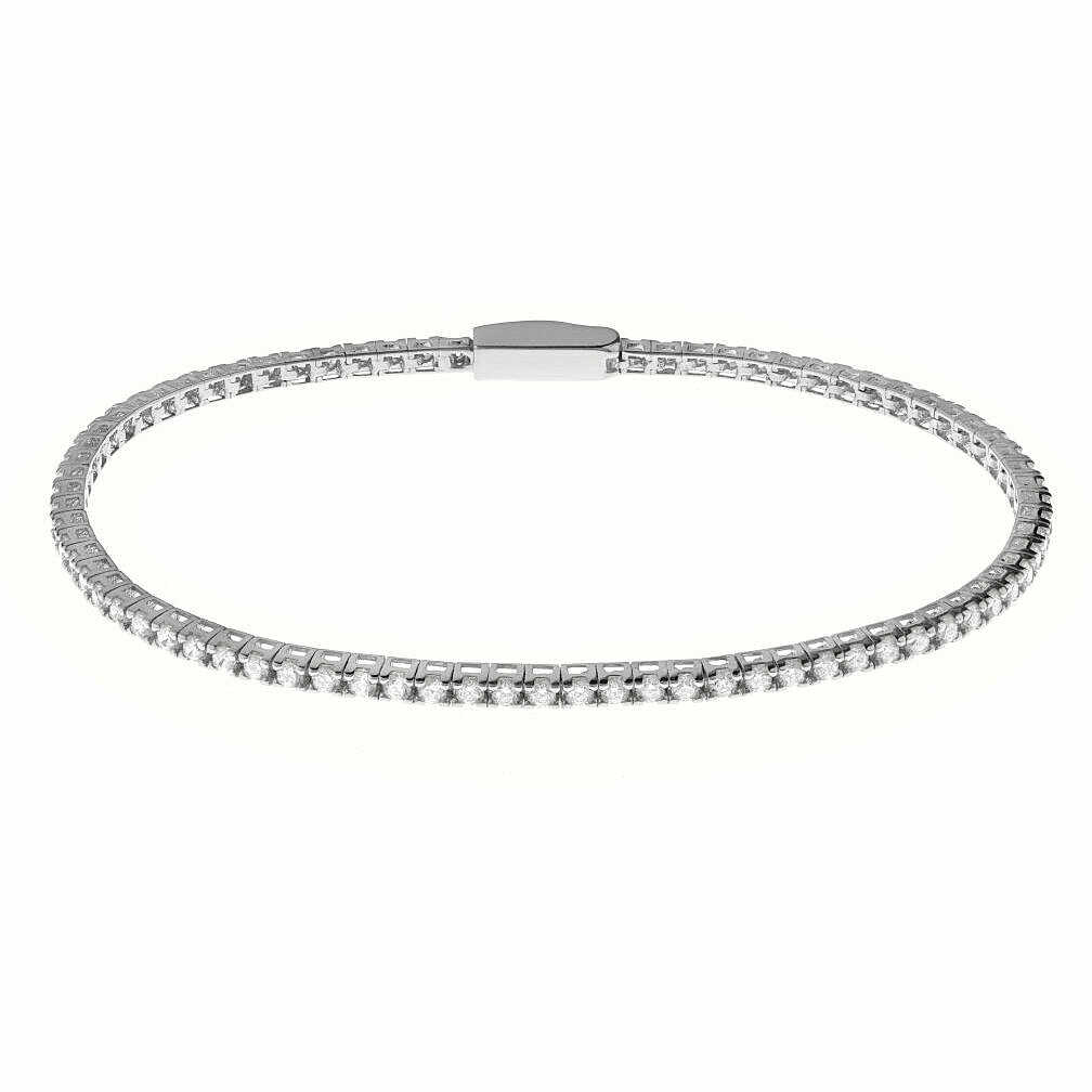 Cubic zirconia tennis bracelet white gold discount