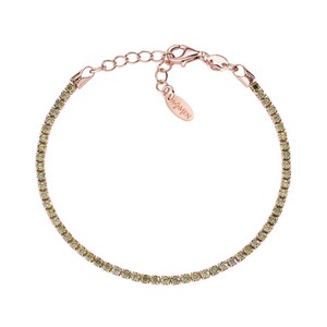 Tennis Bracelet in Silver Rose Green Zircons Tennis Bracelet in Silver Rose Green Zircons