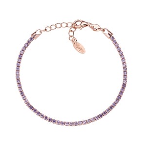 Tennis Bracelet in Silver Rose Lilac Zircons Tennis Bracelet in Silver Rose Lilac Zircons