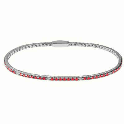 Tennis bracelet in silver with red and white zircons by Bliss 17.5cm Tennis bracelet in silver with red and white zircons by Bliss 17.5cm