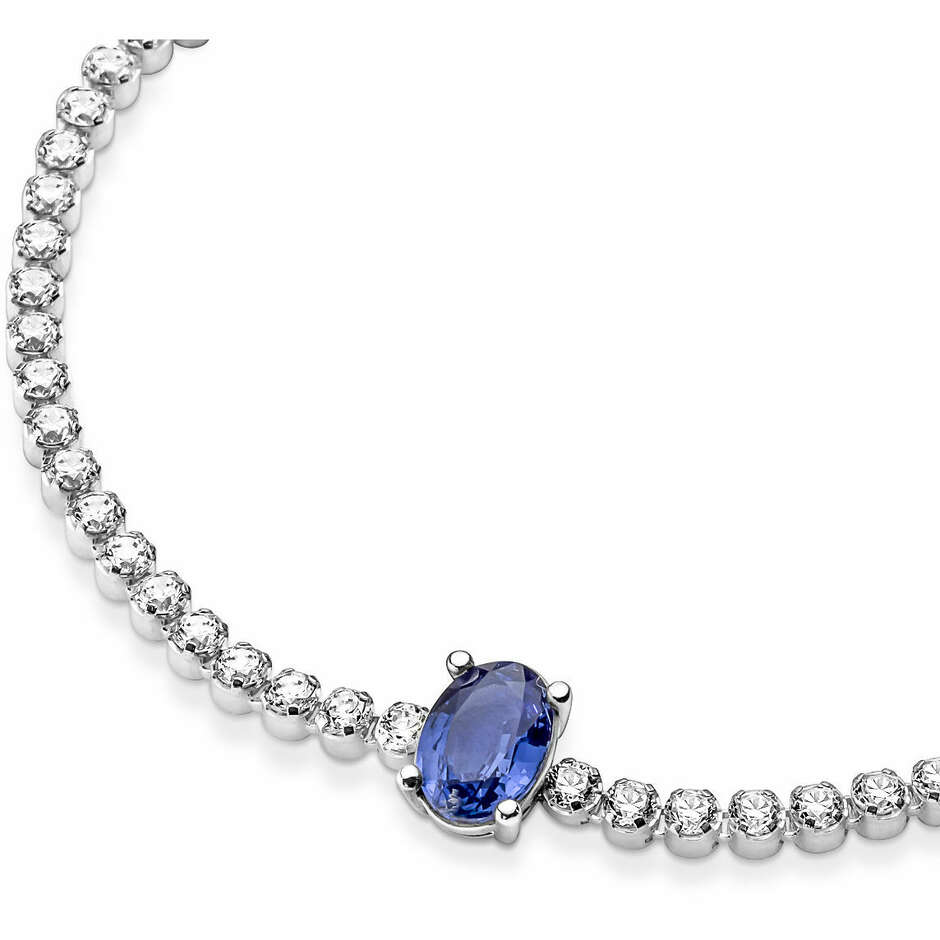 Tennis Bracelet with Blue Stone