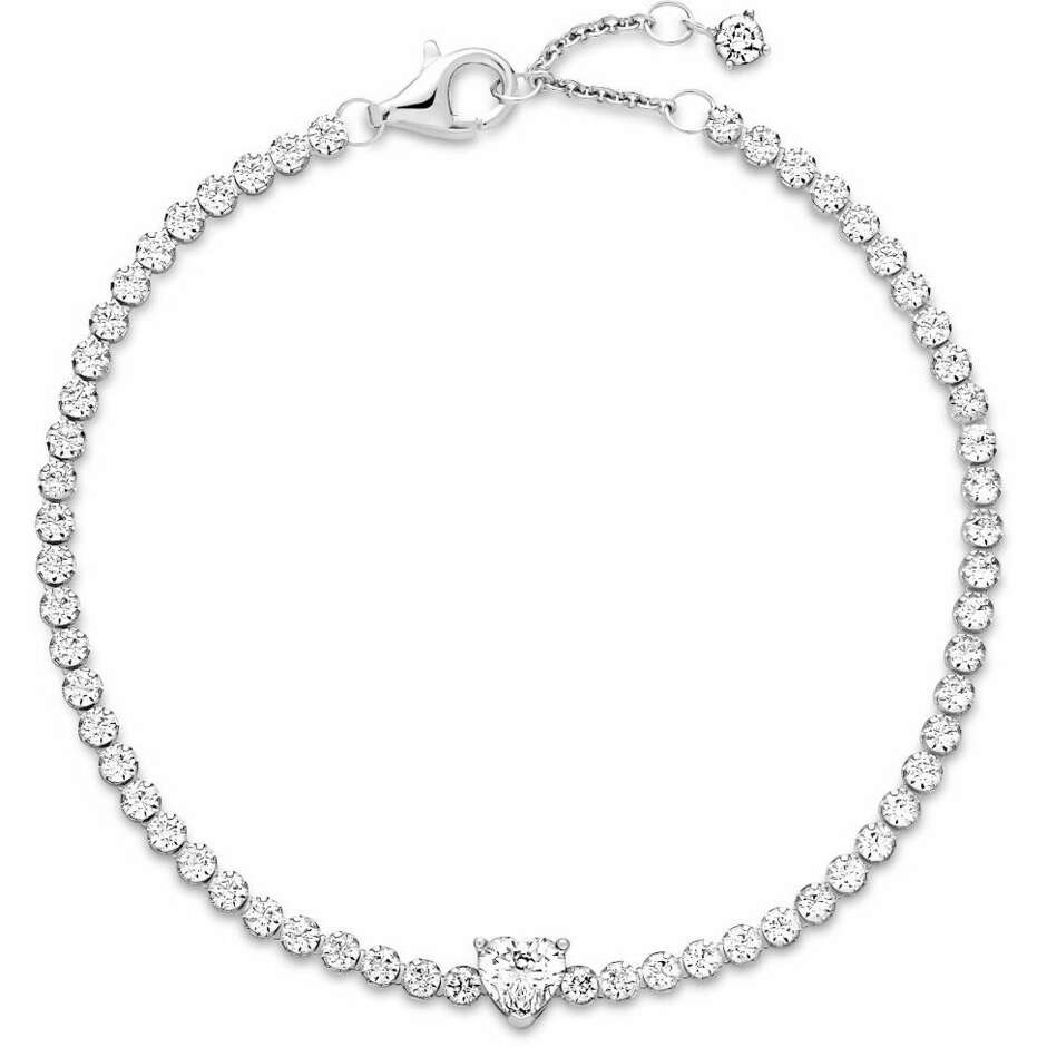 Tennis Bracelet with Embossed Heart