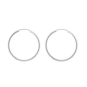 Thin white gold Stroili hoop earrings