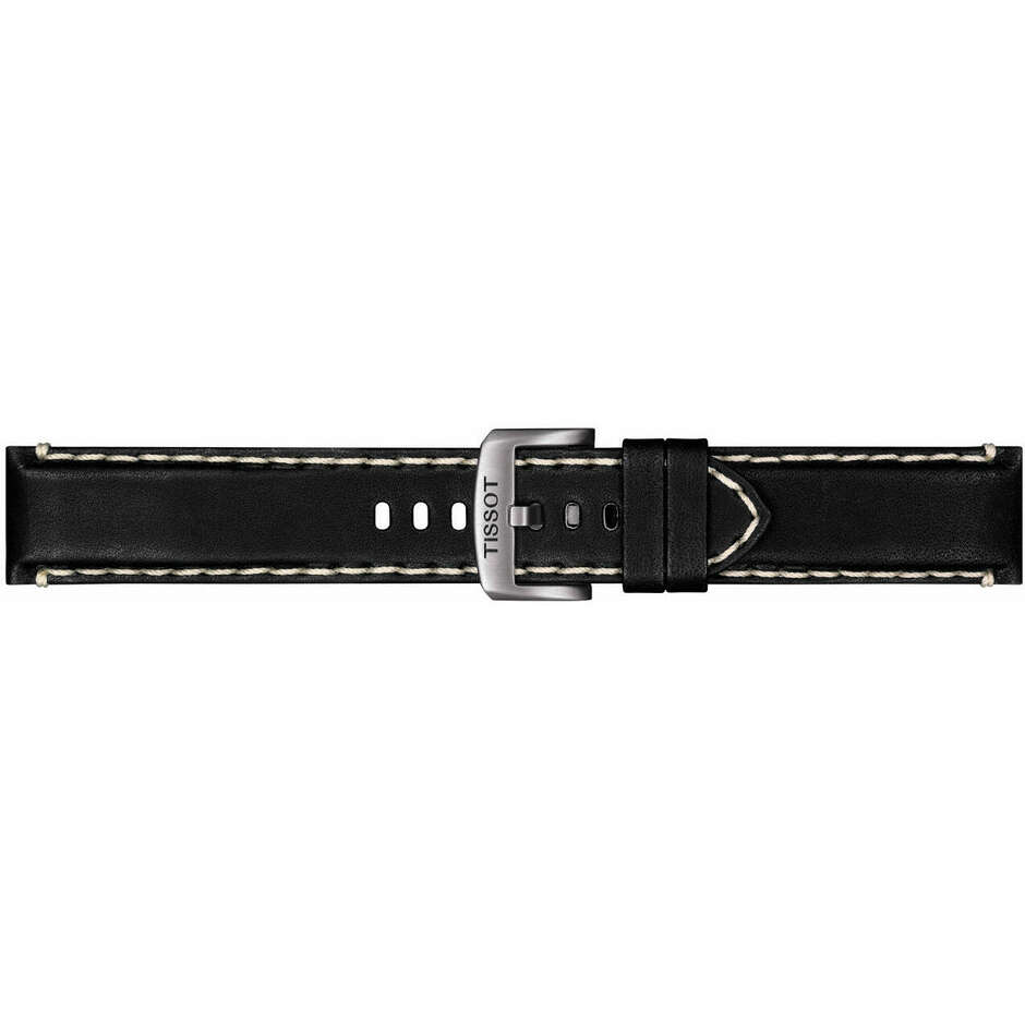 Tissot 22mm black leather strap