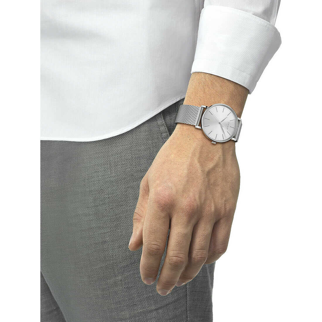 Tissot Everytime Gent Quartz Silver Dial Silver Mesh Bracelet Watch for Men