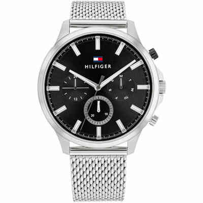 Tommy Hilfiger Men's Quartz Multifunction Watch in black Tommy Hilfiger Men's Quartz Multifunction Watch in black