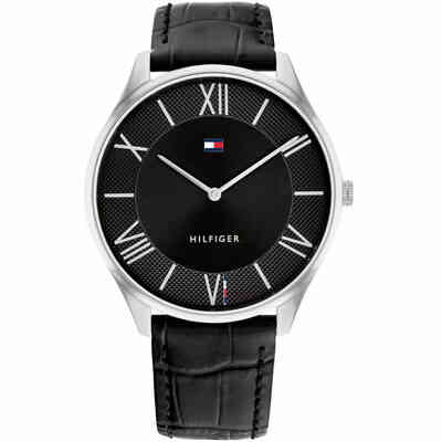 Tommy Hilfiger men's watch in steel, leather strap Tommy Hilfiger men's watch in steel, leather strap