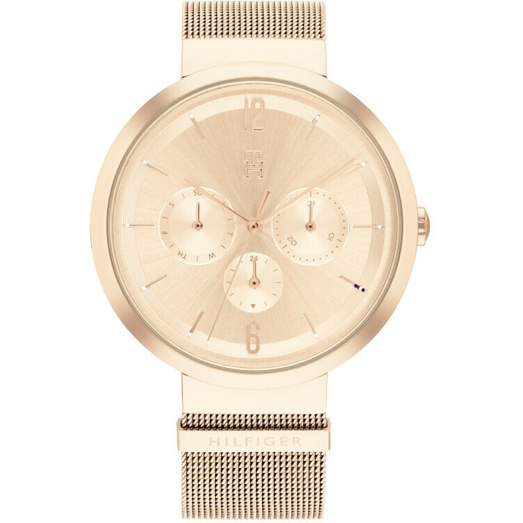 Tommy Hilfiger multifunction women's watch in pink steel
