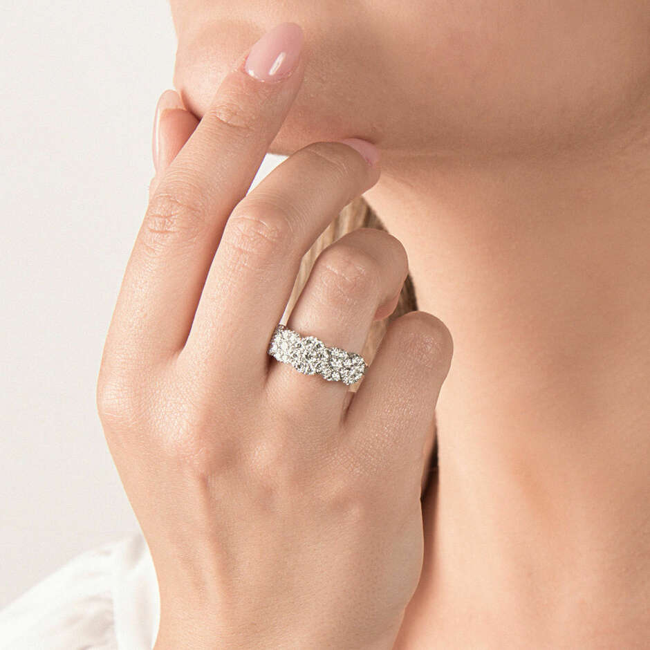 Trilogy Mirco Visconti in oro bianco e pave di diamanti