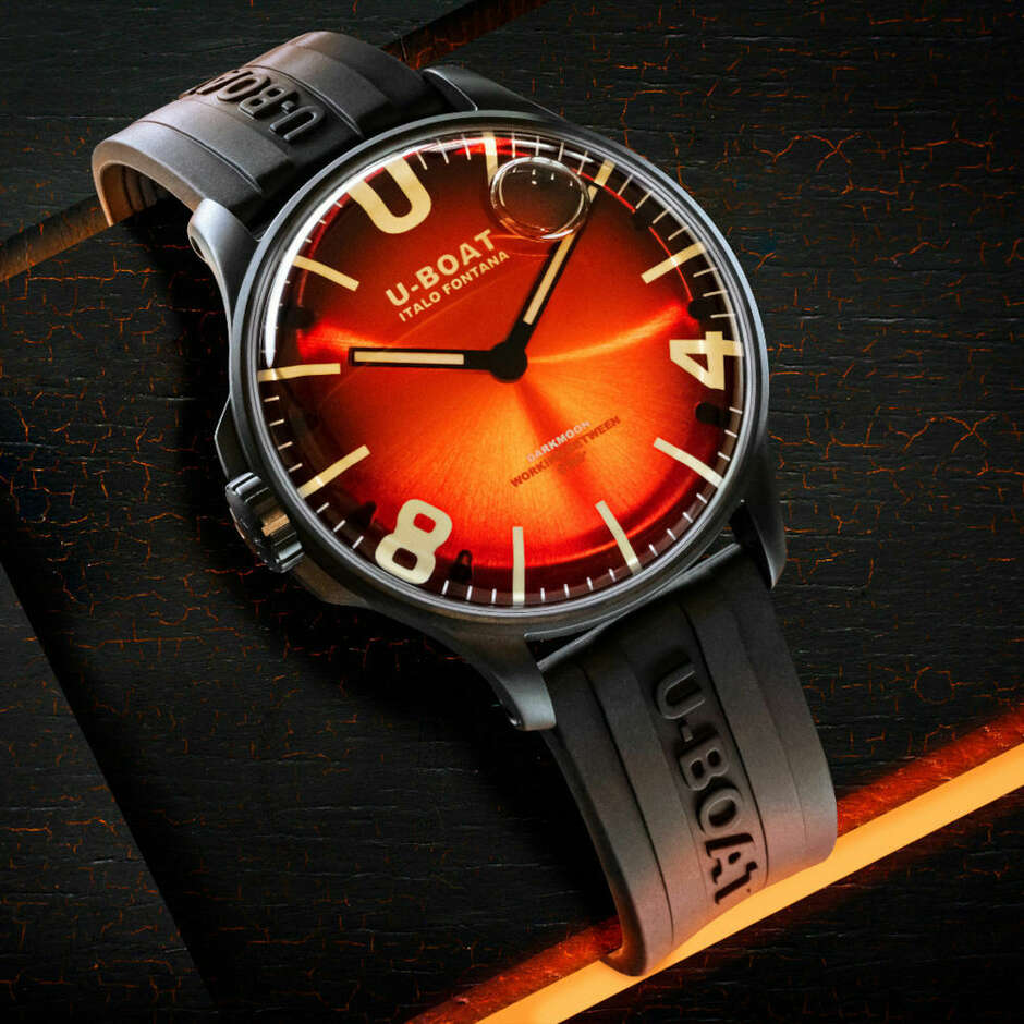 U-Boat Darkmoon red watch with 44 mm PVD case