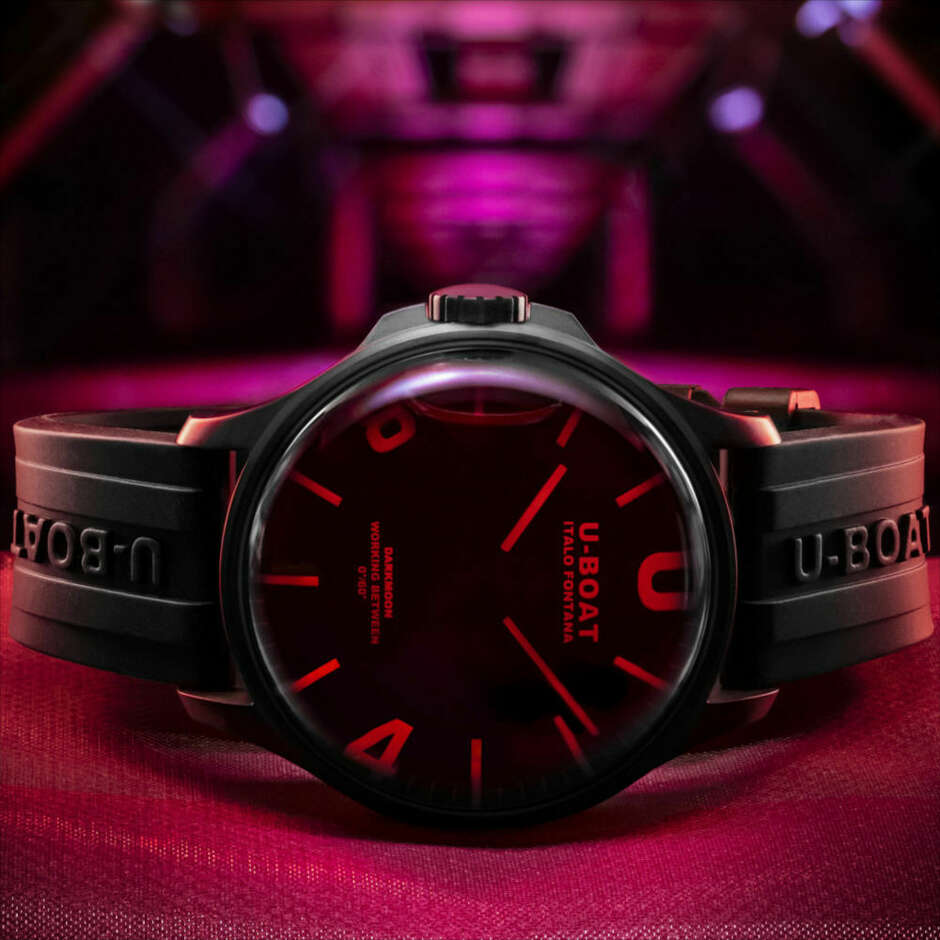 U-Boat Darkmoon red watch with 44 mm PVD case