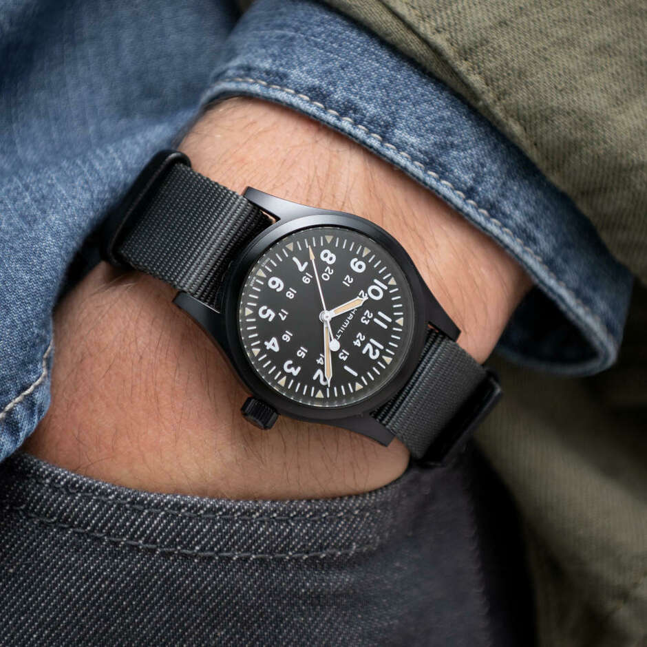 Unisex Hamilton Khaki Field PVD black watch