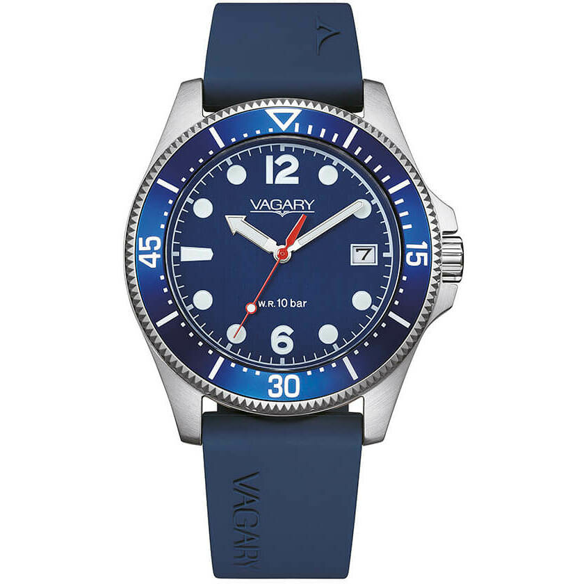 Vagary Aqua 39 Blue Rubber Watch
