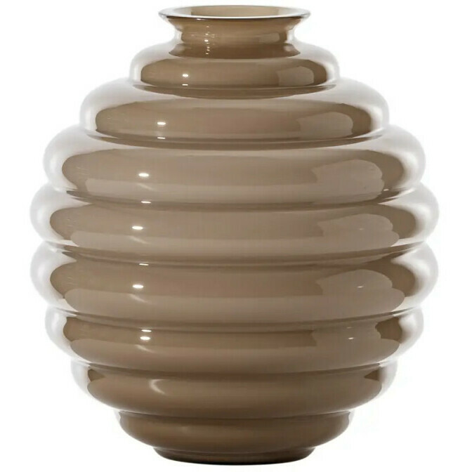 Vaso in vetro di Murano Venini Deco Moka 707.07