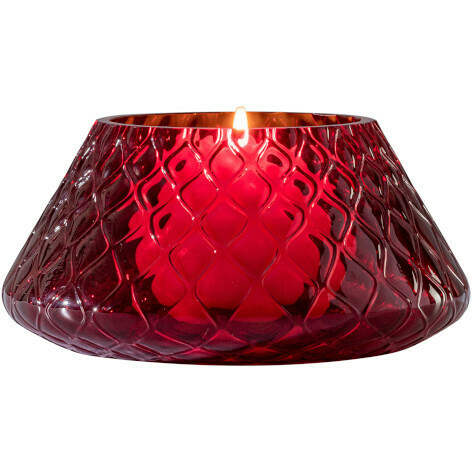 Venini Lele Red Murano Glass Candle Holder