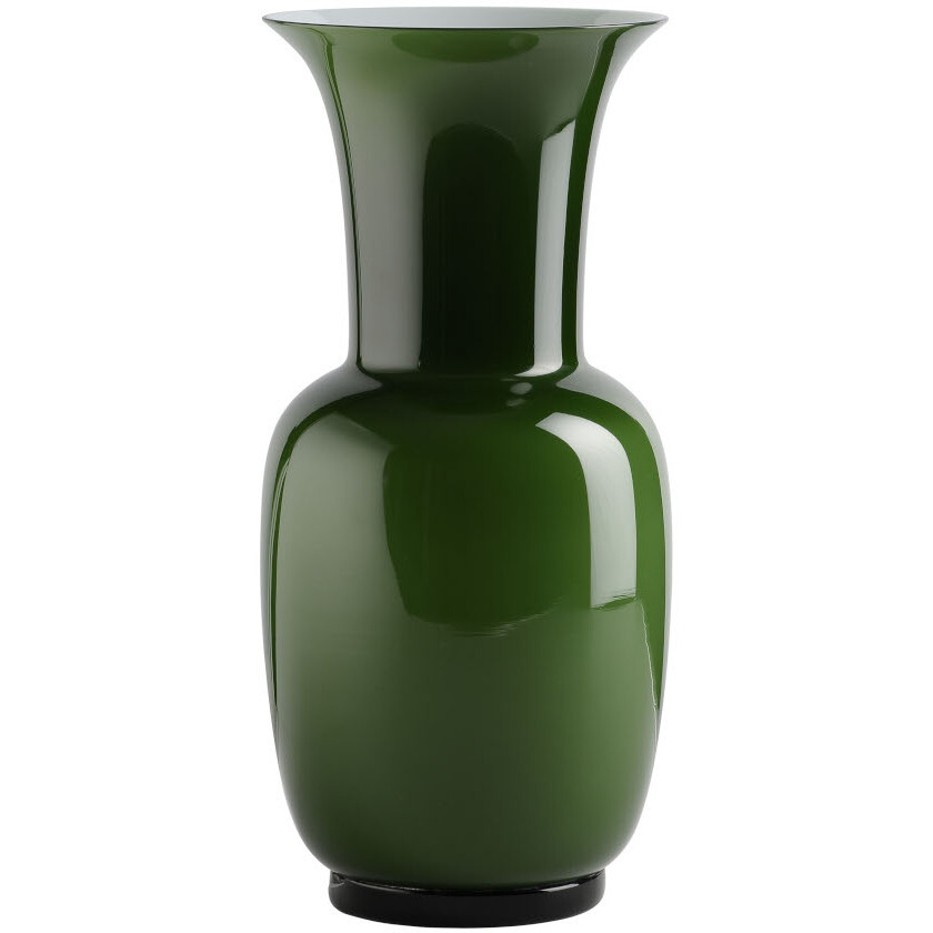 Venini opaline green Murano glass vase