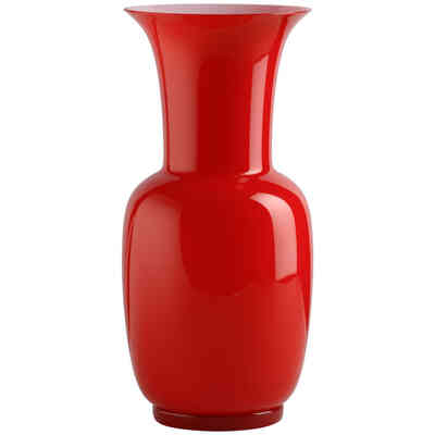 Venini red opaline vase in Murano glass Venini red opaline vase in Murano glass