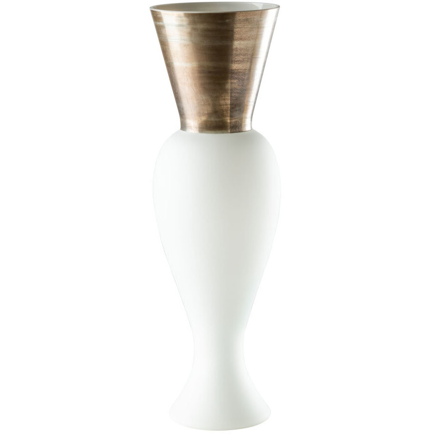 Venini Regina vase in Murano glass and silver leaf